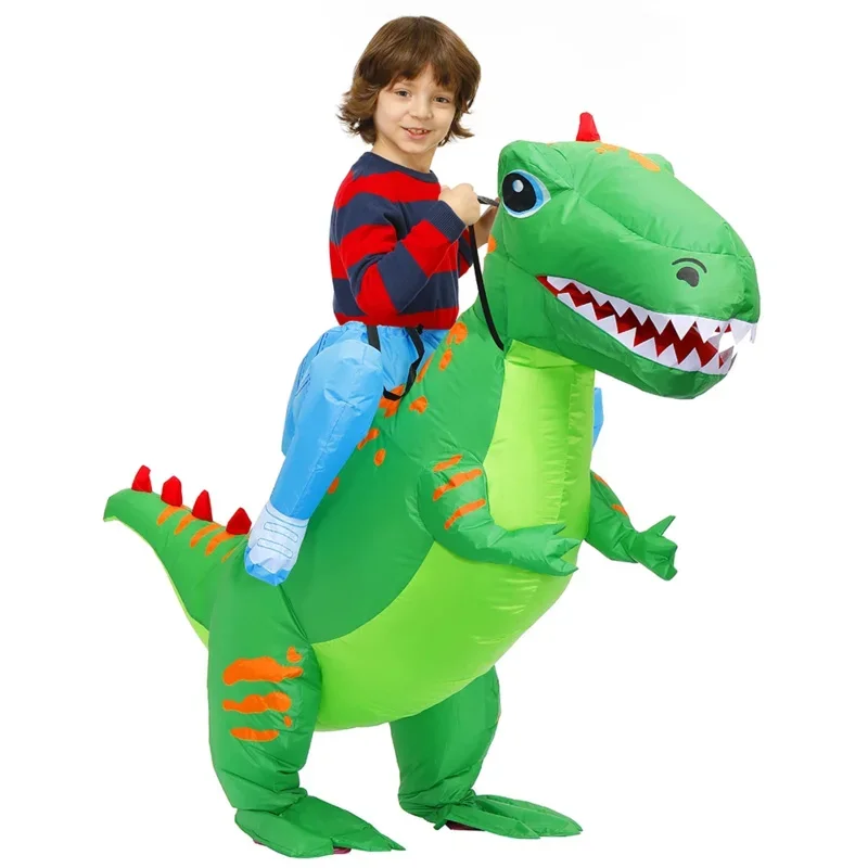 Kids Kind Party Cosplay Kostuums Opblaasbare Dinosaurus T-rex Pak Halloween Kostuum voor Jongens Meisjes Purim Mascotte Geschenken E
