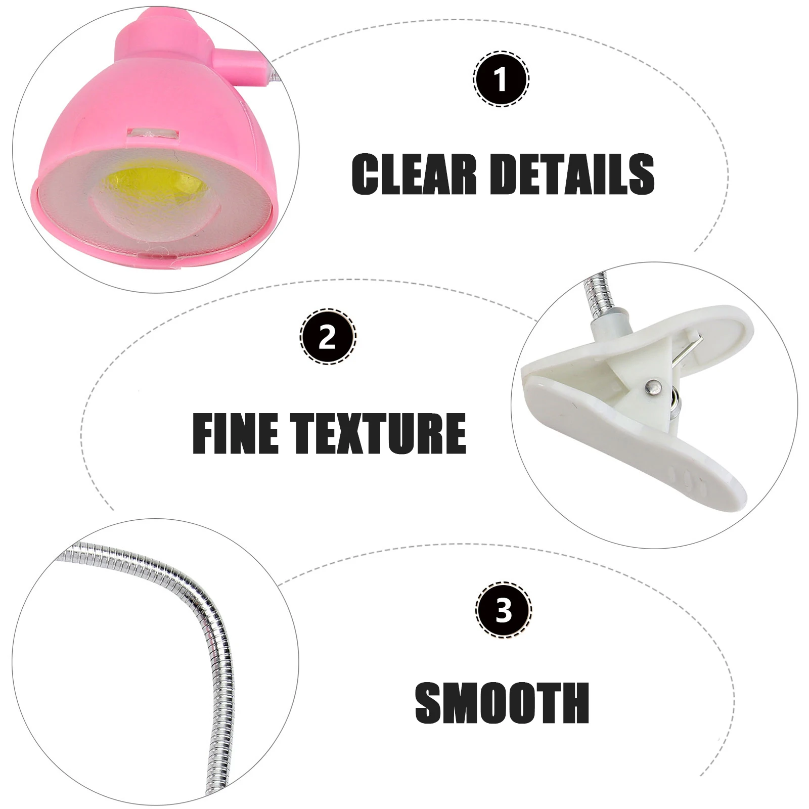 

Book Light Led Clip Desk Lamp Study Reading Eye-Caring Portable Bendable Neck -Powered Travel Friendly Clip Light