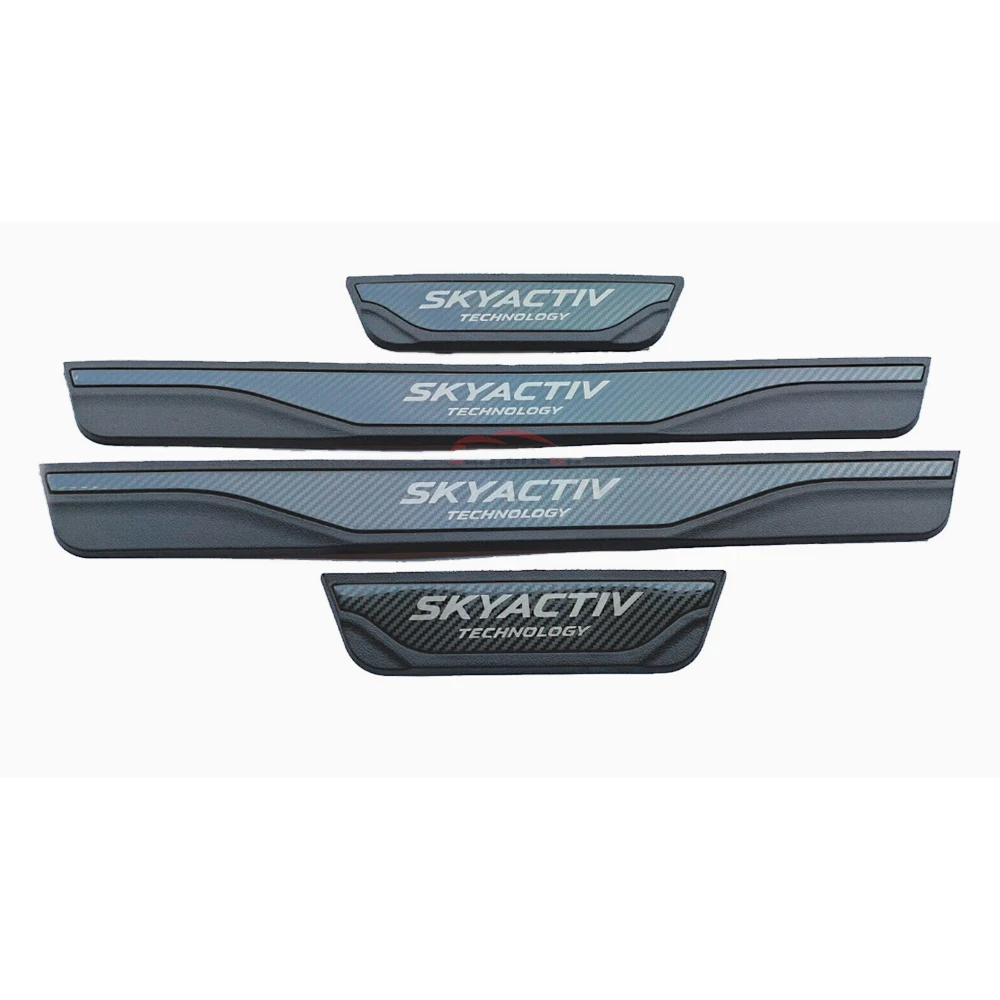 Car For Mazda 3 2020 2023 Door Sill Trim Strip Auto Stickers Stainless Steel Pedal Cover Protector Styling Accessories 2024