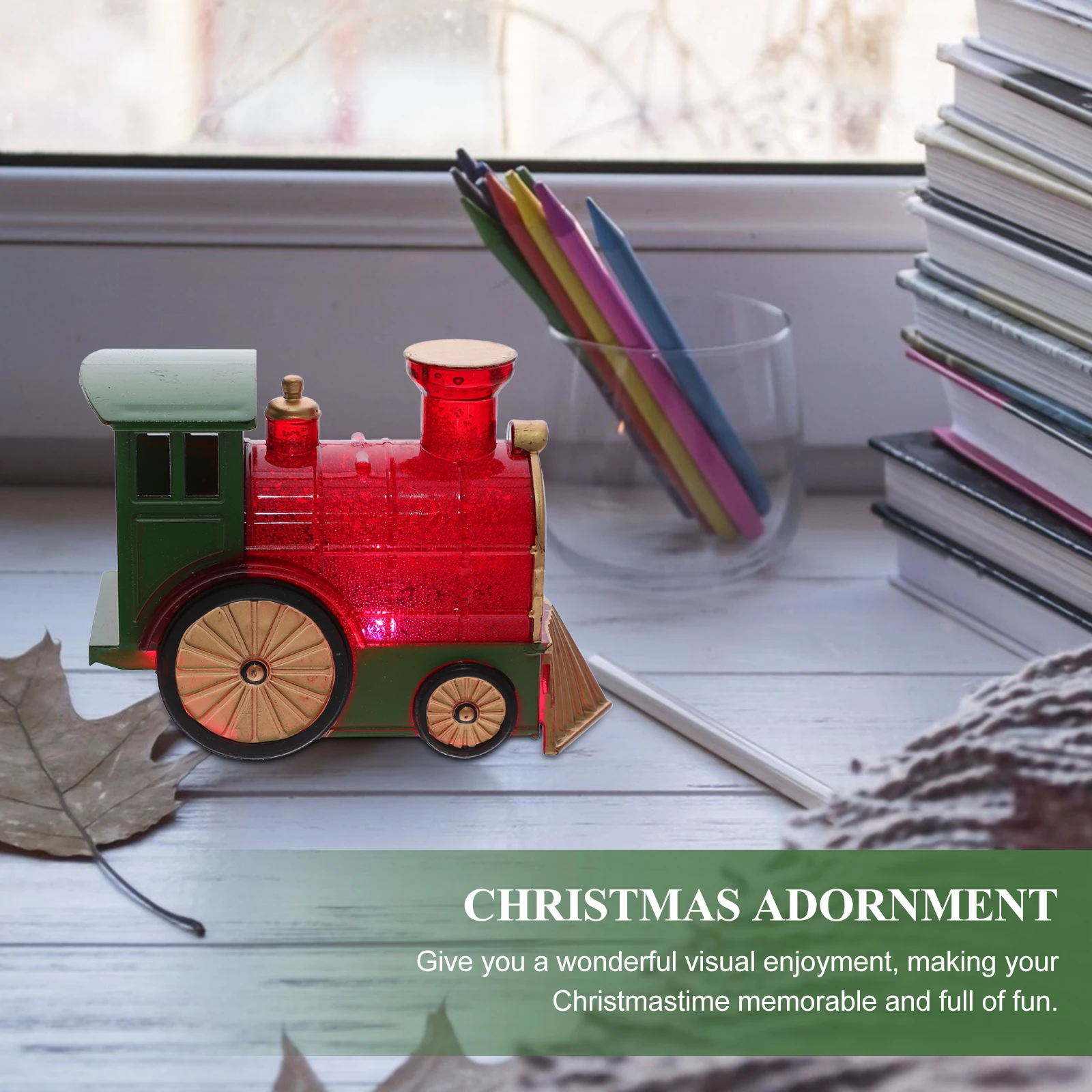Christmas Train nament LED Night Light Eco Friendly Decor Kids Toy Desktop Decor Xmas Christmas Train Adornment Tabletop Trains