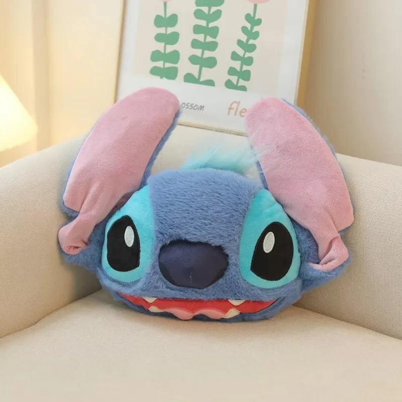 Disney Stitch Car Seat Belt Cover Neck Pillow Cartoon Anime Headrest Neck Support Universal Auto Plush Cute Interior Accessories