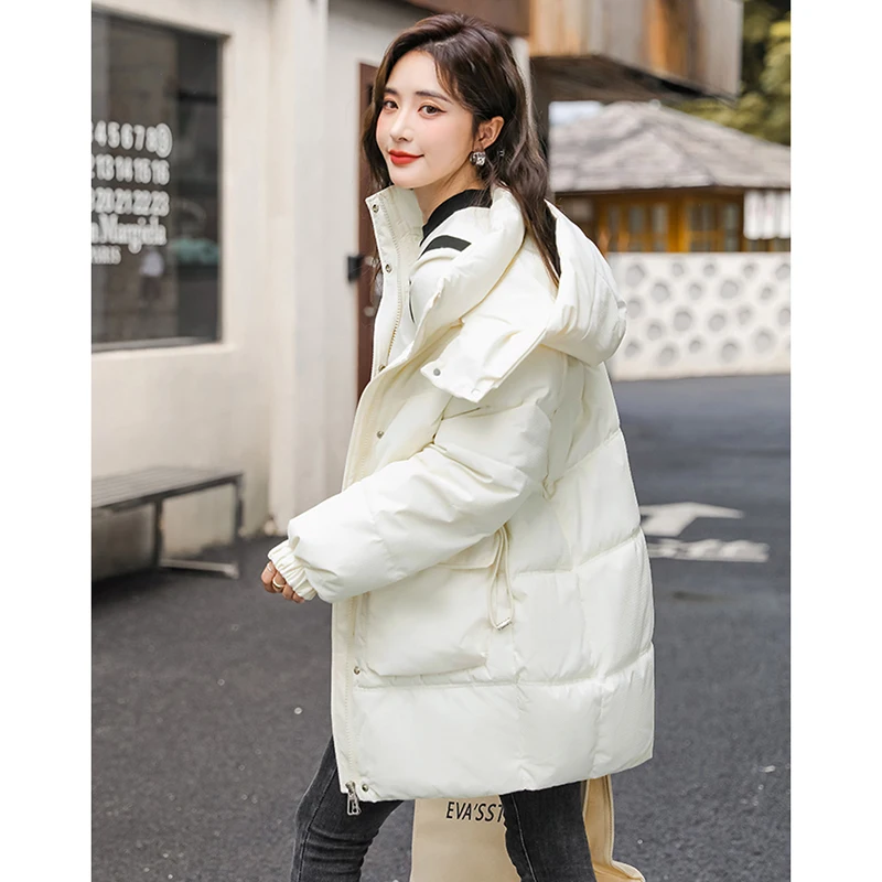 

Женская длинная куртка-парка, осень-зима 202, плотное пуховое хлопковое пальто, повседневная теплая ветрозащитная верхняя одежда для женщин