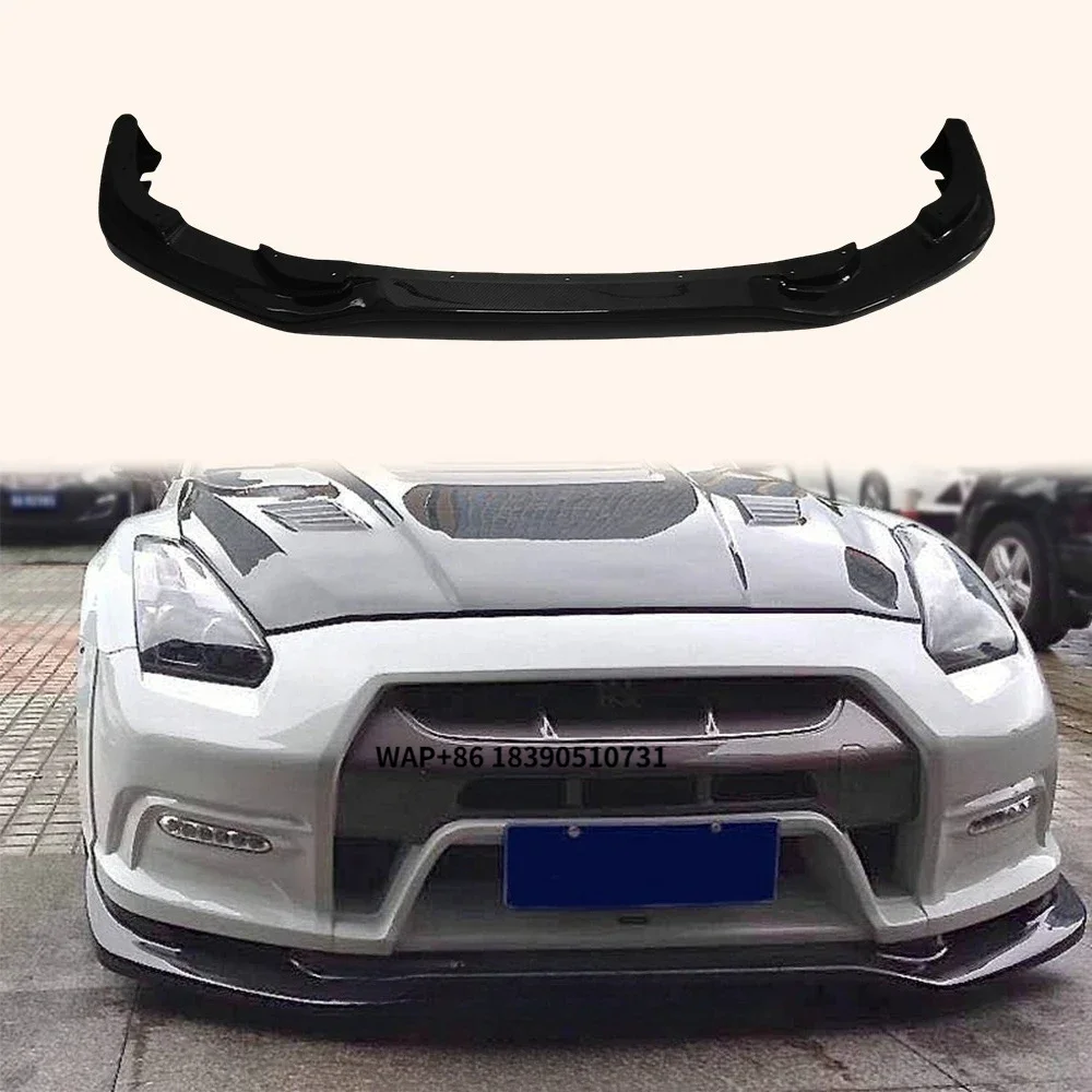 

For GTR R35 2013-Ver VR Style Carbon Fiber Front Bumper Lip Spoiler
