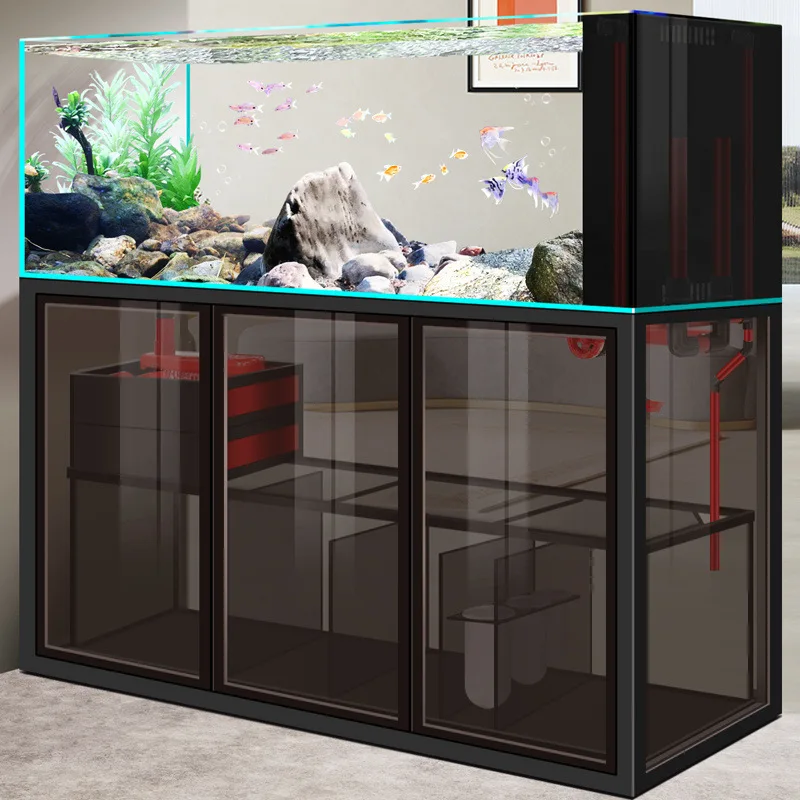 Stream tank living room household large intelligent bottom filter ultra white fish tank ecological