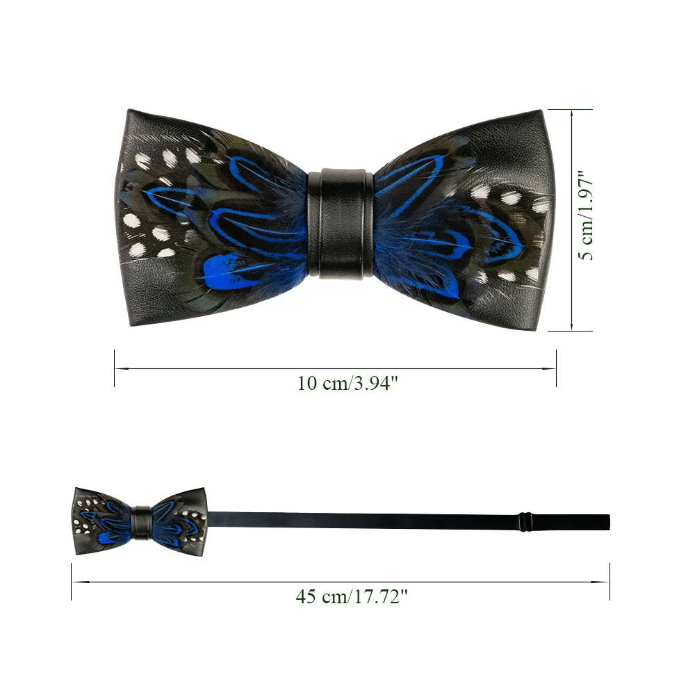 EASTEPIC Stylish Golden Bow Ties for Men Children\'s Accessory Adjustable Strap Wooden Box Wedding Party Natural Peacock Feather