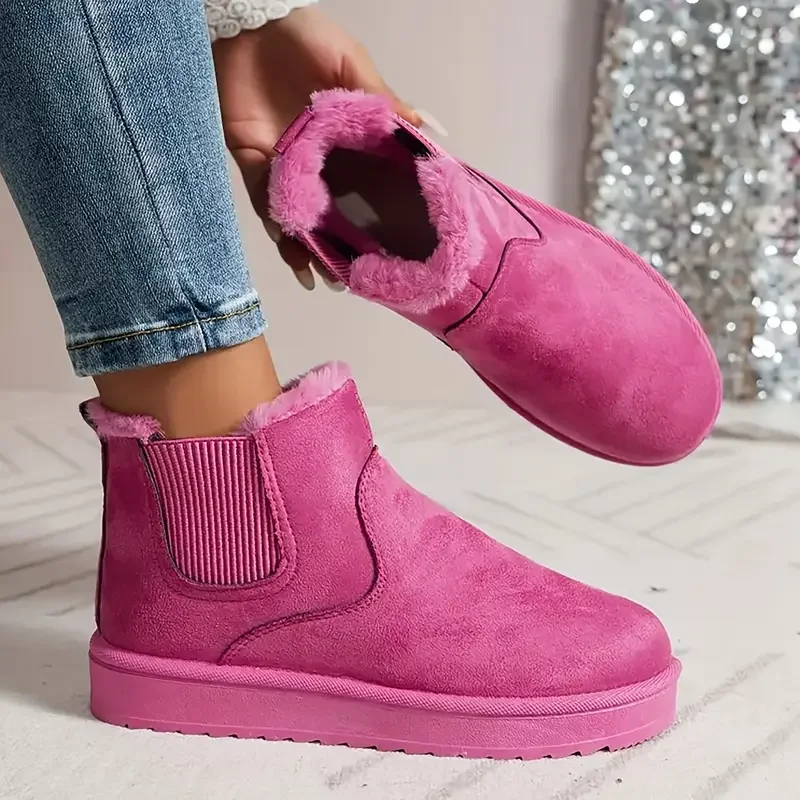 Women Ankle Boots Fur Flats Platform Designer Shoes Winter Plush Warm Snow Boots Women Luxury Outdoor Casual Shoes for Women