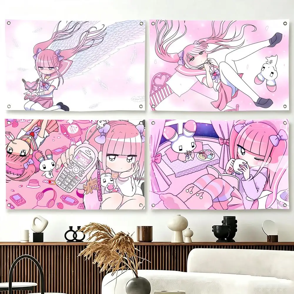 Kawaii Character Menhera chan Flags  For Living Room Home Dorm Decor Wall Outdoor Camping Party Banner Gifts