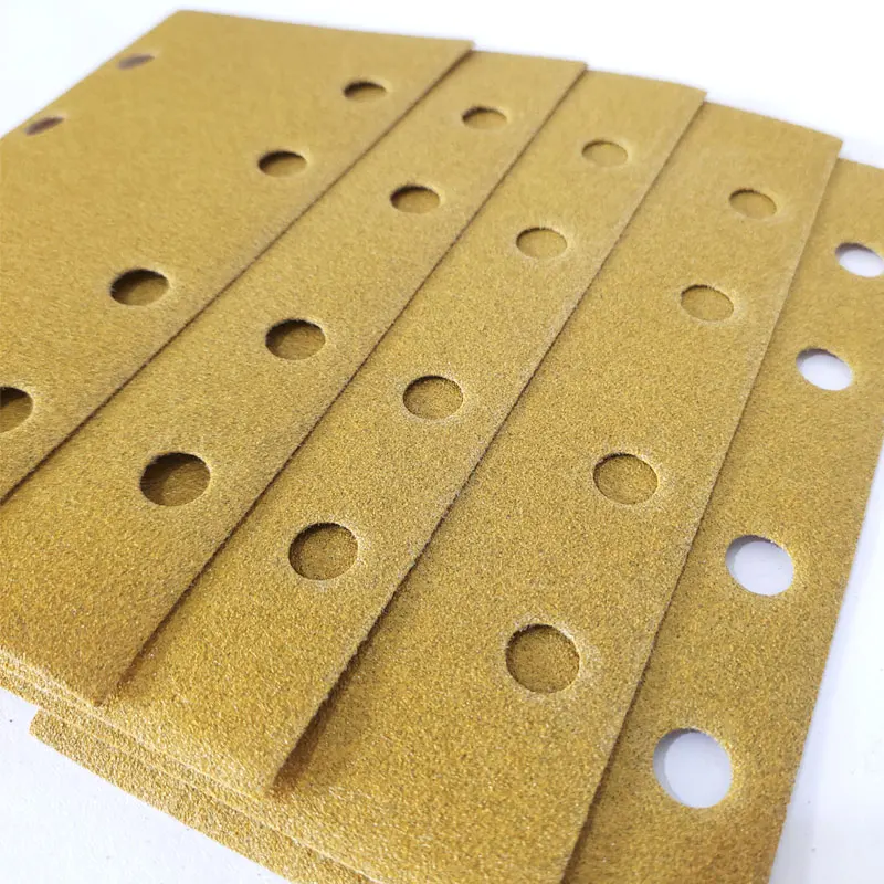 100 pces 95*180mm para festool lixadeiras moedor para moer gancho laço retangular amarelo lixa reunindo folha auto-adesivo