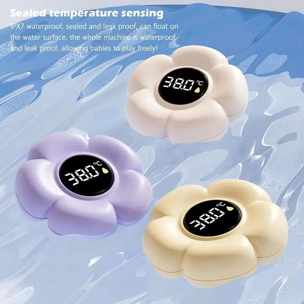

Waterproof Baby Bath Thermometer Flower Shaped Three-color Reminder Digital Water Temperature Meter Safety Design