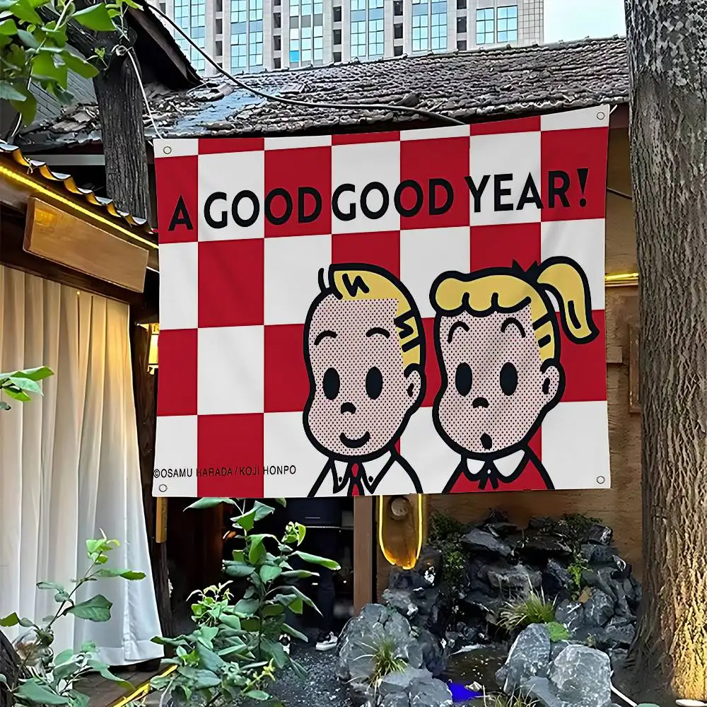 O-Osamu Goods Banner-Kunstdruck, japanische Wandflagge, Anime-Wandbehang, Heimdekoration
