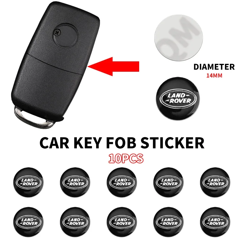 14mm Car Remote Key Badge Sticker  For Land Rover Defender Freelander Rover 25 45 100 200 400 MG ZS ZR MGF key Fob Shell Cover