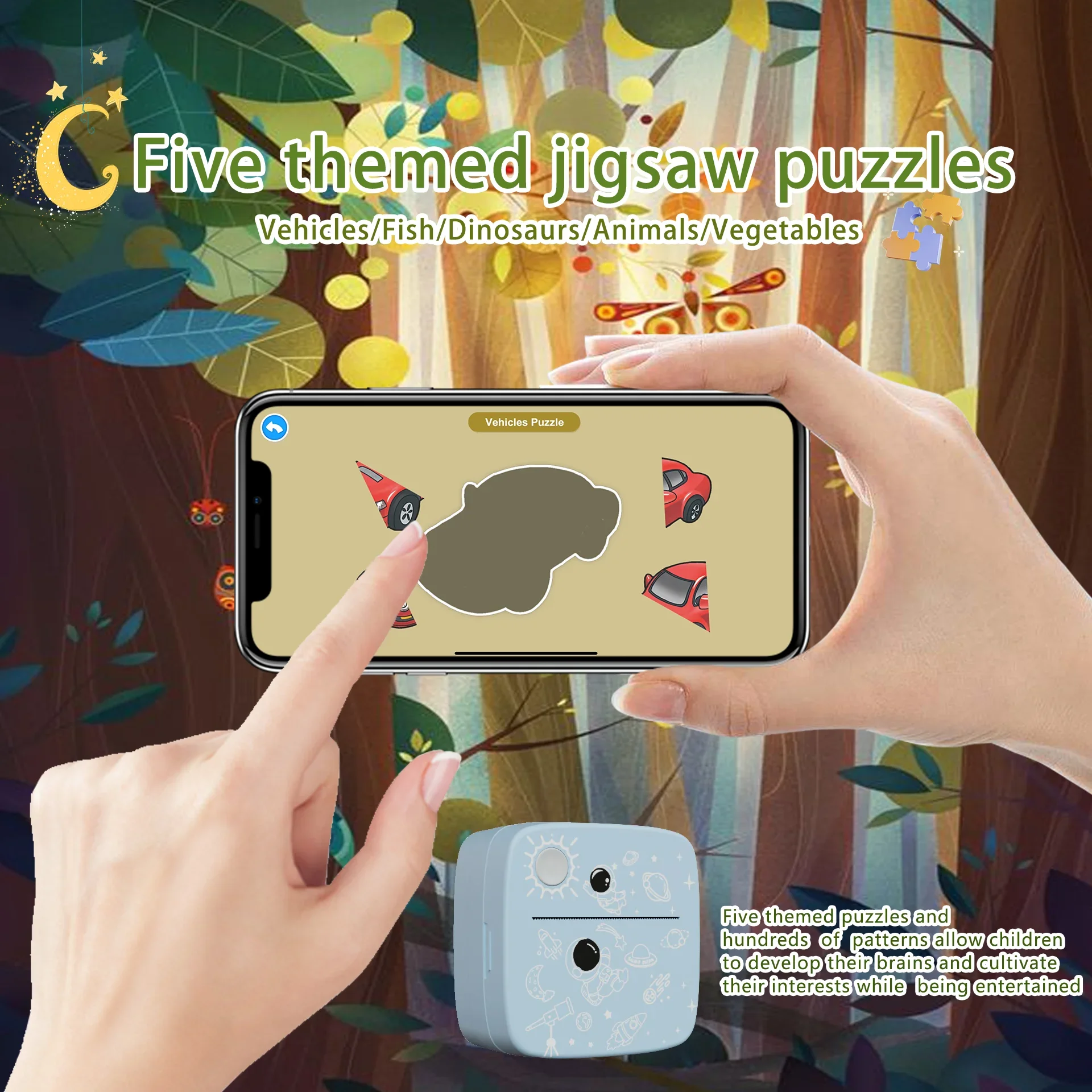 Kids AR Portable Printer Thermal Paper Stickers Paper Mini Portable Printer Thermal Printing Pocket Printer Photo Printers Toys