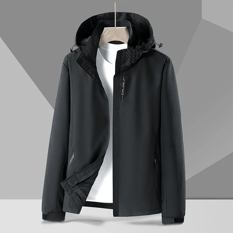 

2024 New Spring Autumn Casual Jacket Overcoat Men Outdoor Windproof Charge with Detachable Hat Casual Charge Sports Jacket