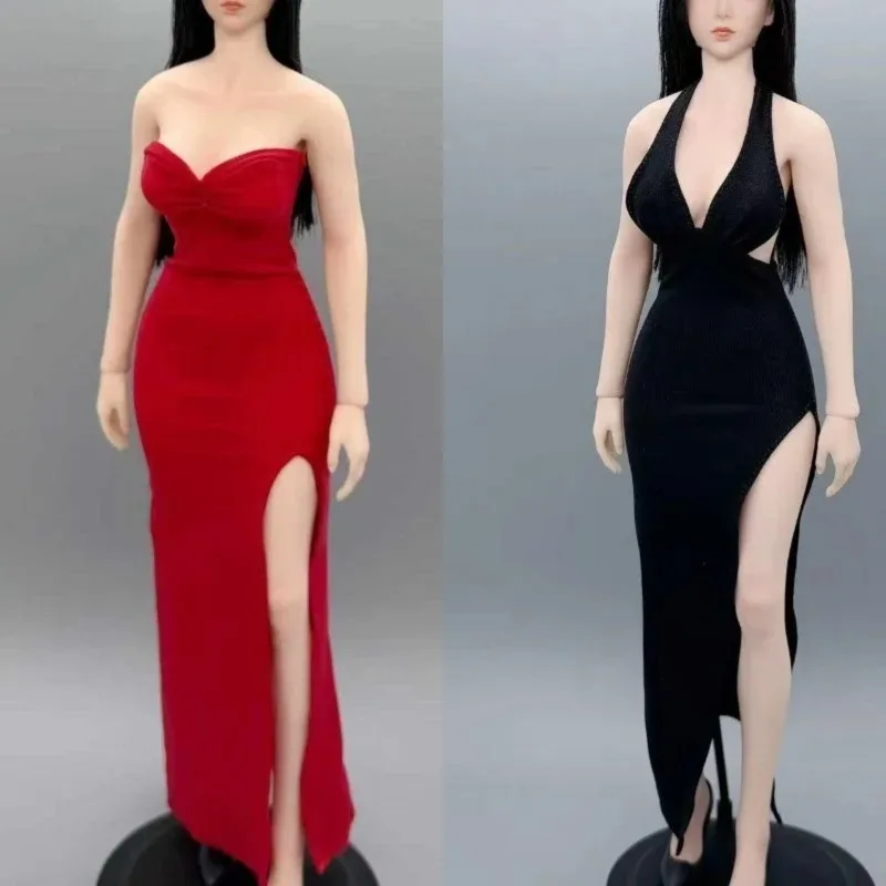 

CJG-077 1/6 Scale Female Soldier Long Dress Evening Gown Hanging Neck Strapless Style Clothes Model for 12" Toy Figures