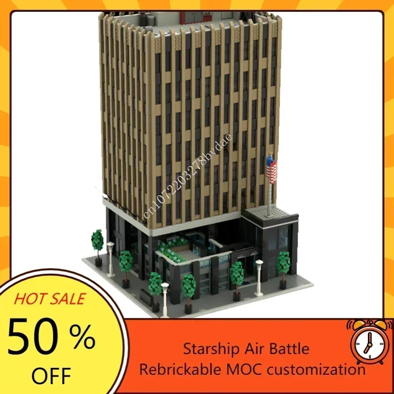 10096PCS Custom MOC Federal Building With Law Enfocement Street View DIY Education Assembly Puzzle adultren birthday Toys Gifts