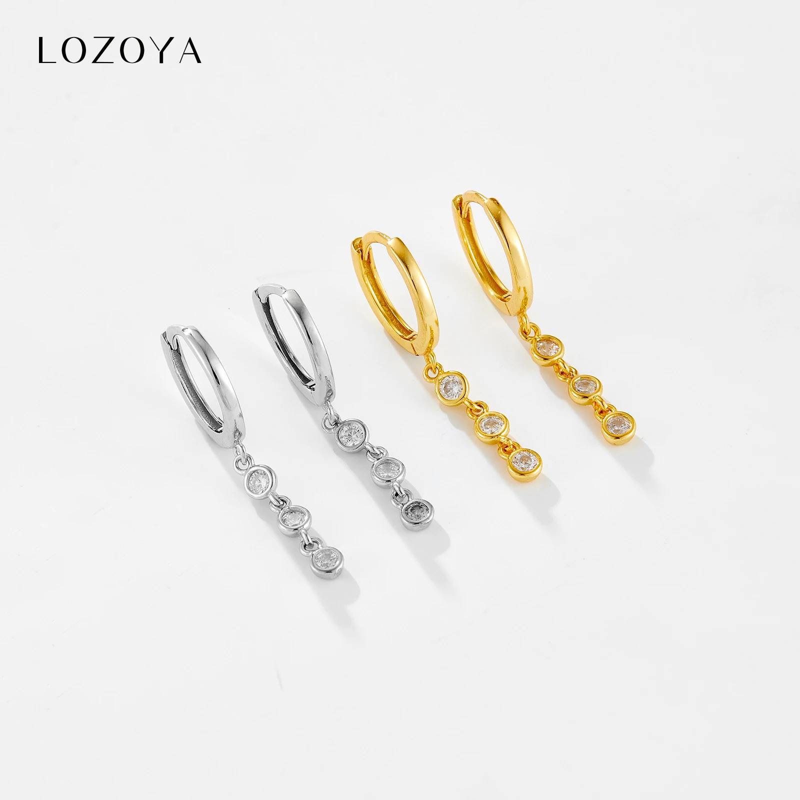 

Серьги-кольца LOZOYA из стерлингового серебра 925 пробы с фиолетовым цирконием и кристаллами, модель 2026, в стиле рок-панк, для свадьбы, модные, подарочные