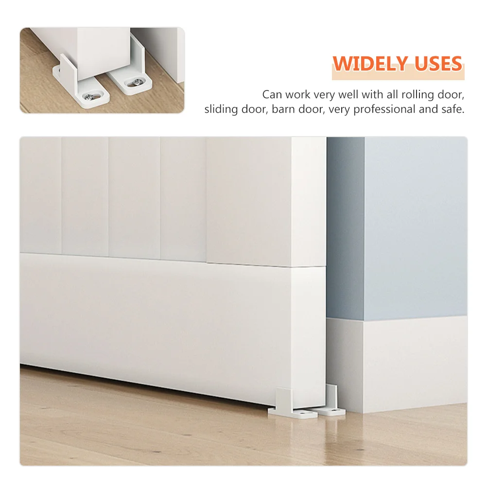 2 Pcs Barn Floor Rails Sliding Gate Drive Door Guides Swing Stop Bypass Through Track Stopper Fall The Ground