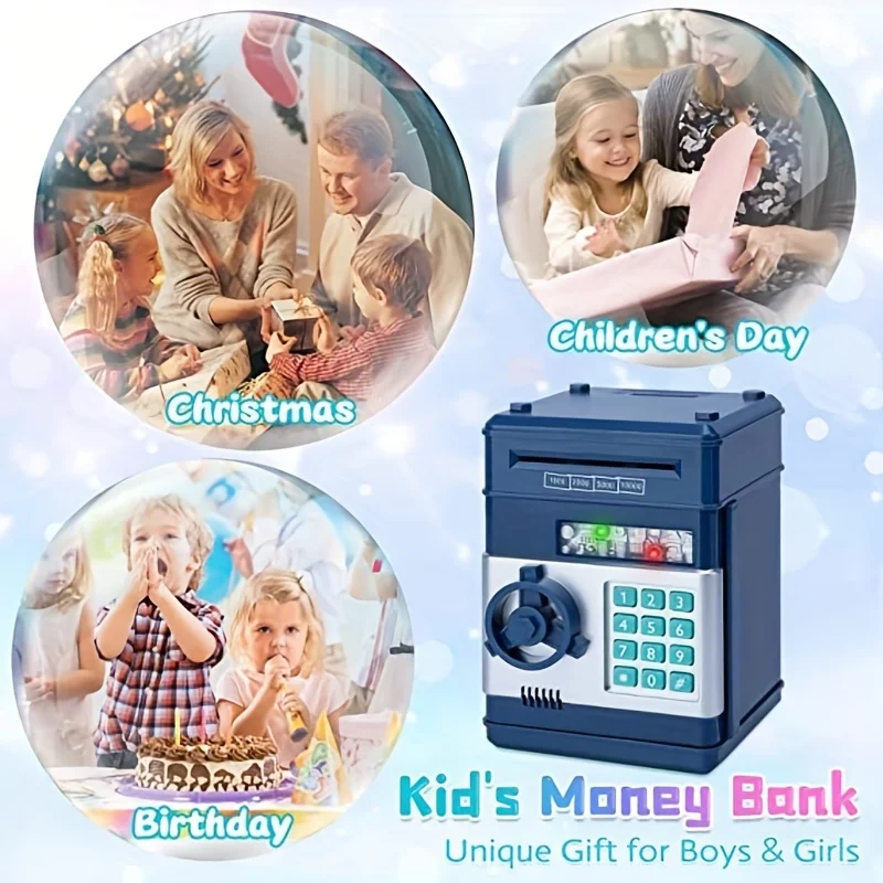Elektronische spaarpot Automatische mini-kluis Munten Geldbesparende spaarpot Wachtwoordteller Code Sleutelslot Muntbank ATM Kindcadeau