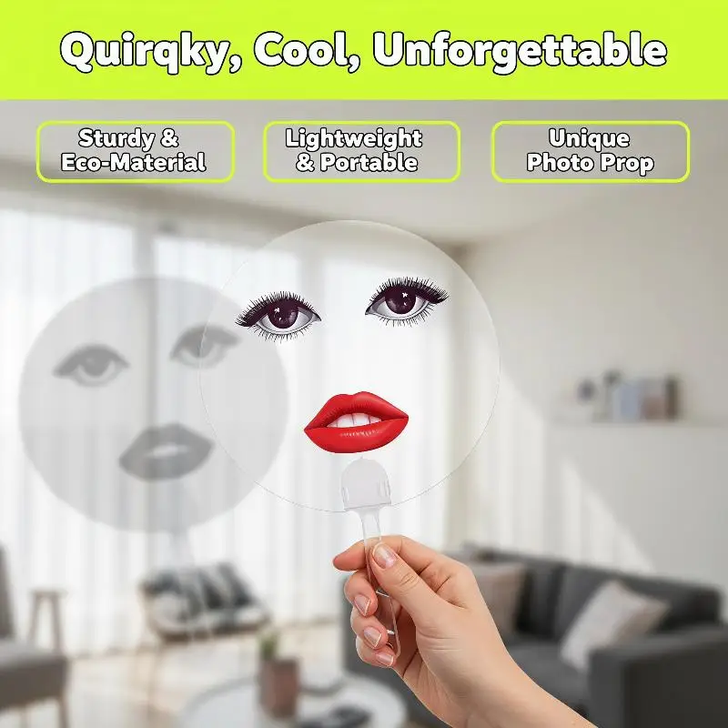 Portable Portable Funny Expression Transparent Round Hand Fan Creative Parody Abstract Design for Summer Travel Hiking Camping - Aliexpress Deal