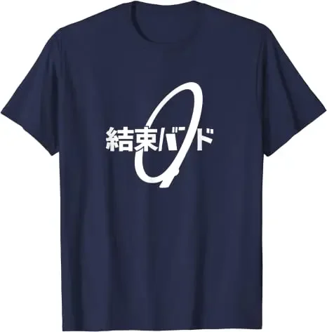 Maglietta grafica di moda giapponese top lettere stampate vestiti estetici cravatta Kanji Hiragana Kessoku Band Rocker Band t-shirt