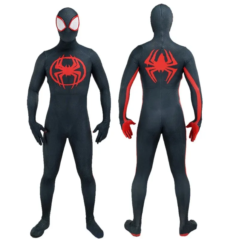 Black Spider Miles Morales Tights Superhero Characters Cosplay Onesie Holiday Party Dress Up Supplies Stage Performance Costumes