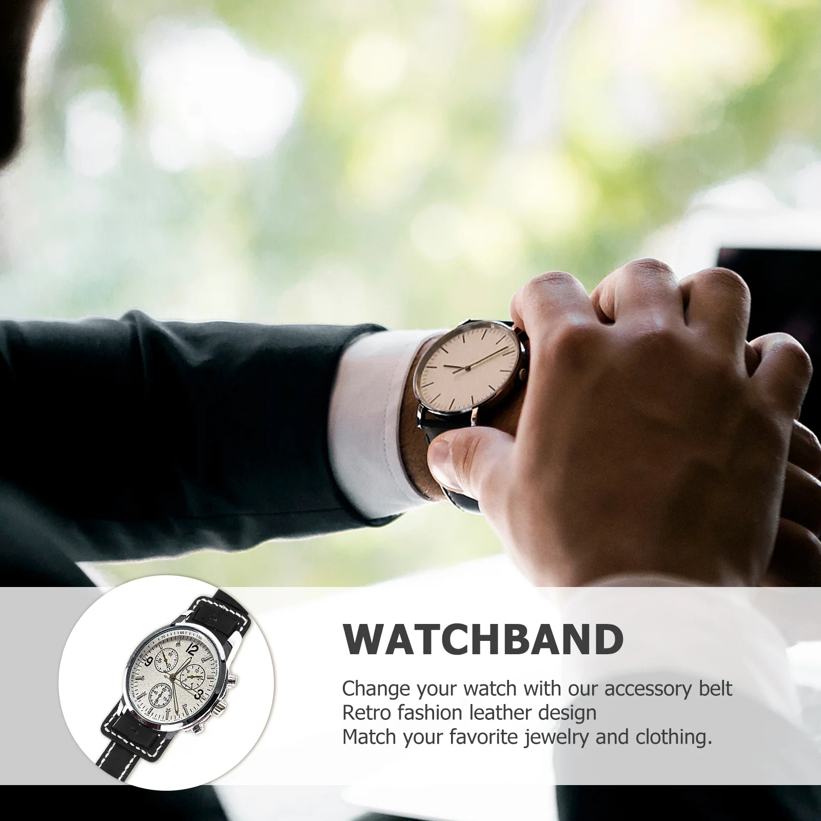 

Watch Band Vintage Genuine Brush-Off with Mat Adjustable Replacement Strap Casual Wristwatch Anti Metal
