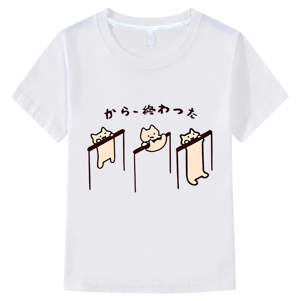 Everyday One Cat Graphic Anime T-shirts Cute Cartoon Tshirt Funko Pop 100% Cotton Comic Regular Fit Boys/girls Comic Tee-shirt