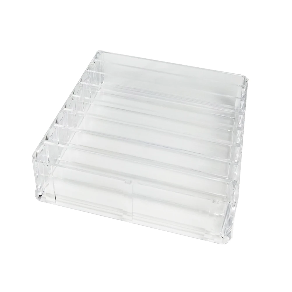 

8 Slots Transparent Makeup Storage Box For Lipsticks Nail Polish Organizer Acrylic Display Stand Lightweight Portable