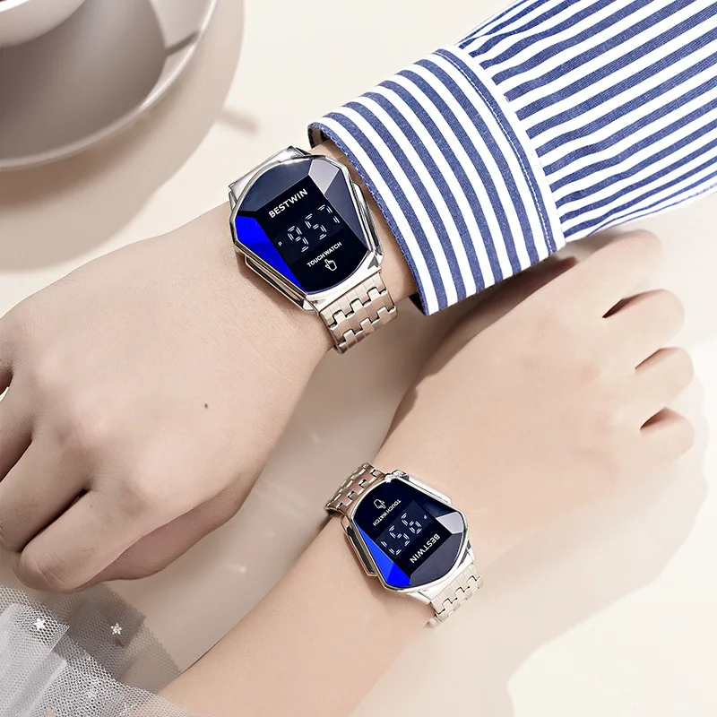 Fashion LED Touch Screen Couple Watch Snake Head Design Women Men Digital Wristwatch for Lovers Gift Trendy Online Celebrity Sty