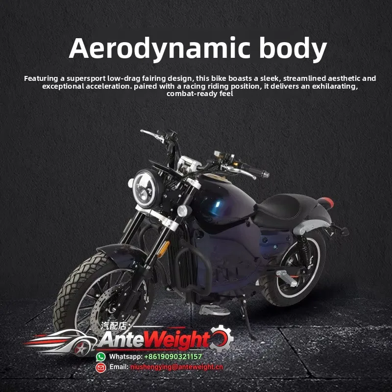 High Speed Electric Sport Motorcycle 72V 3000W Adult Electric Street Bike Powerful Storm E-Moto for Urban Commuting Racing