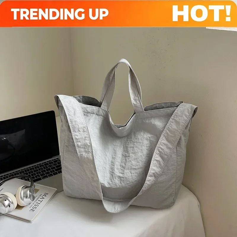 Japanese Style Crossbody Bag Women Lightweight Nylon Shoulder Bag Large Capacity Casual Lazy Commuter Tote Storage Bag