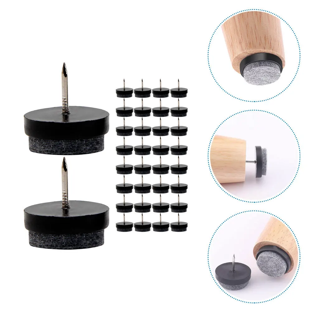 

50Pcs Chair Leg Floor Protectors Heavy Duty Felt Furniture Pads for Hardwood Carpet Smooth Moving Glide Replacement Caps