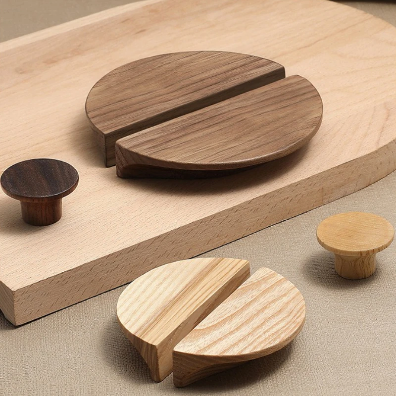 Wardrobes Hardware Child Closet Handle Nordic Semicircle Wooden Cabinet Handles Wood Door Drawer Knobs