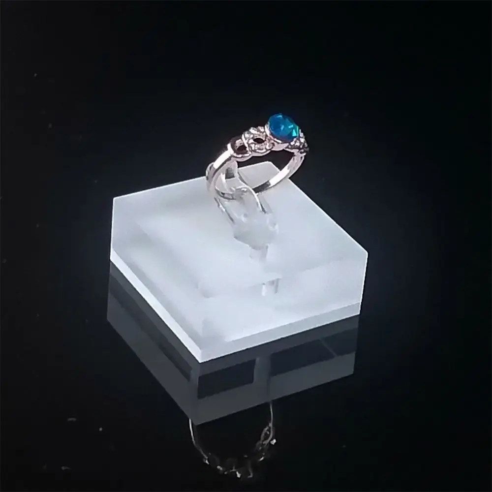 Estante de exhibición de joyería de acrílico, organizador transparente, bandeja, soportes para anillos, expositor de joyas, soportes para anillos de almacenamiento