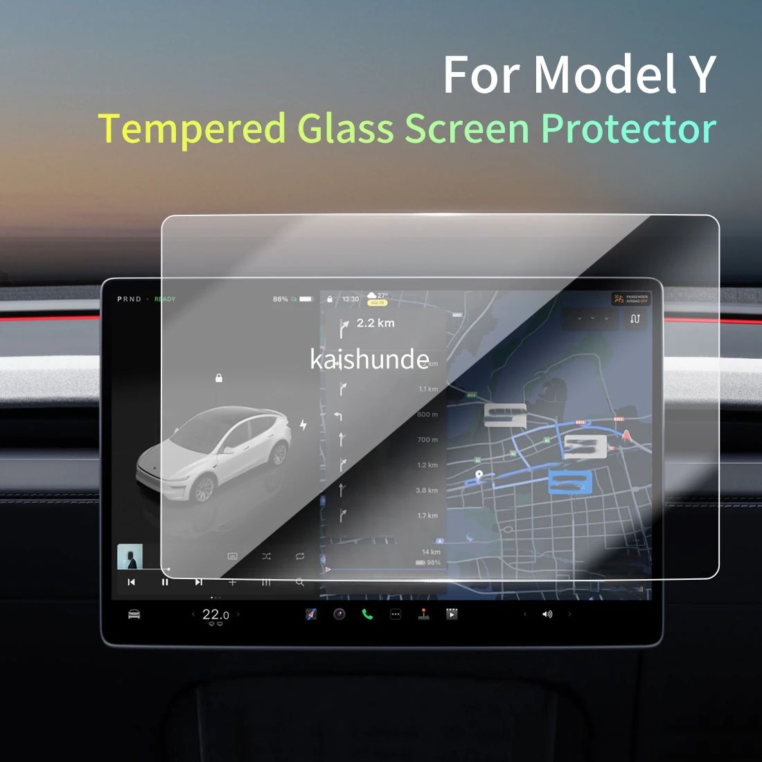 

Car Stickers Meters Protector For 25 Model Y Tempered Glass Protective Film Display Navigation Vehicle