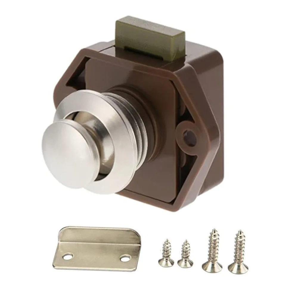 Keyless Push Lock 20mm Hole 14-18mm Thickness Door Lock Buckle Locks Campervan Lock Cabinet Lock Motor Home