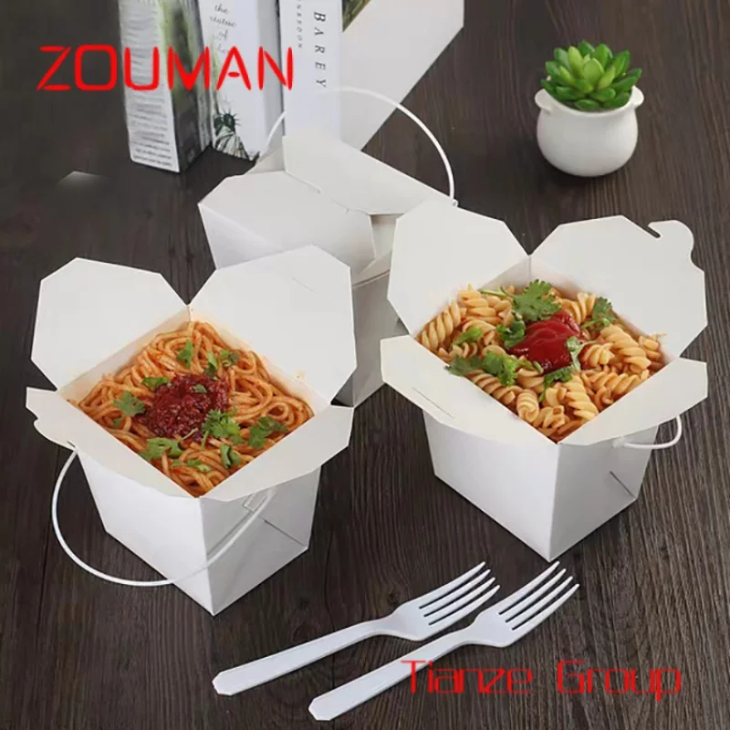 Custom , 16oz 26oz 32oz Disposable Custom Printing Foldable Food Grade Noodle Paper Box For Take Away Food Packaging