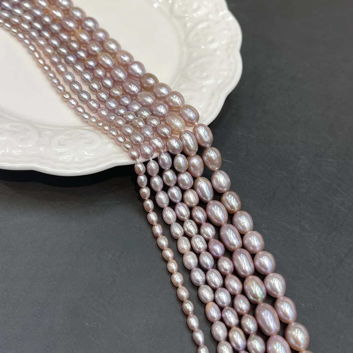 Real 100% Natural Freshwater Purple Pearl Beads AAA+ Rice Pearl Loose Beaded for Making DIY Jewelry Necklace Bracelet 3-9mm