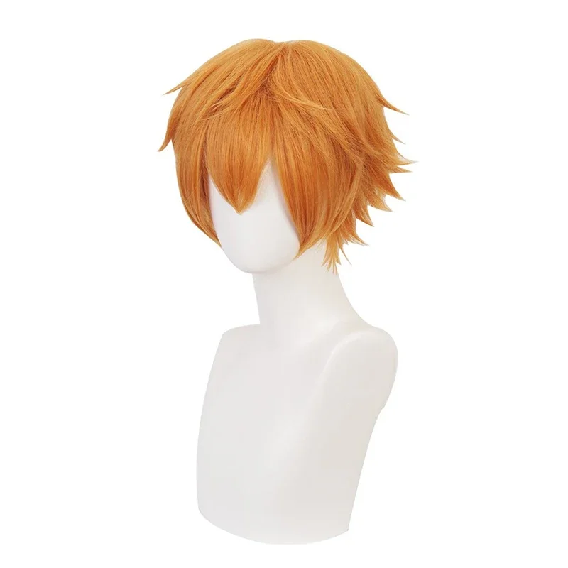 Minamoto Kou Cosplay Wig Orange Short Hair Anime Yugi Amane Role Play Props High Temperature Wire With Wig Cap