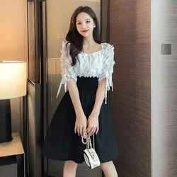 Women's Dress Fancy Clothing Birthday Female Dresses 2025 Mesh Bandage Midi Sale Xxl Harajuku Y2k Cotton Vintage Sensual Sexy X