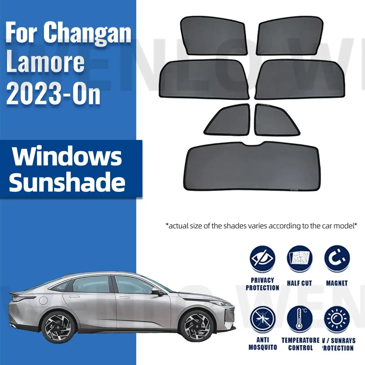 

For Changan Lamore 2024 2023 Magnetic Car Sunshade Visor Front Windshield Frame Curtain Rear Side Baby Window Sun Shade Shield