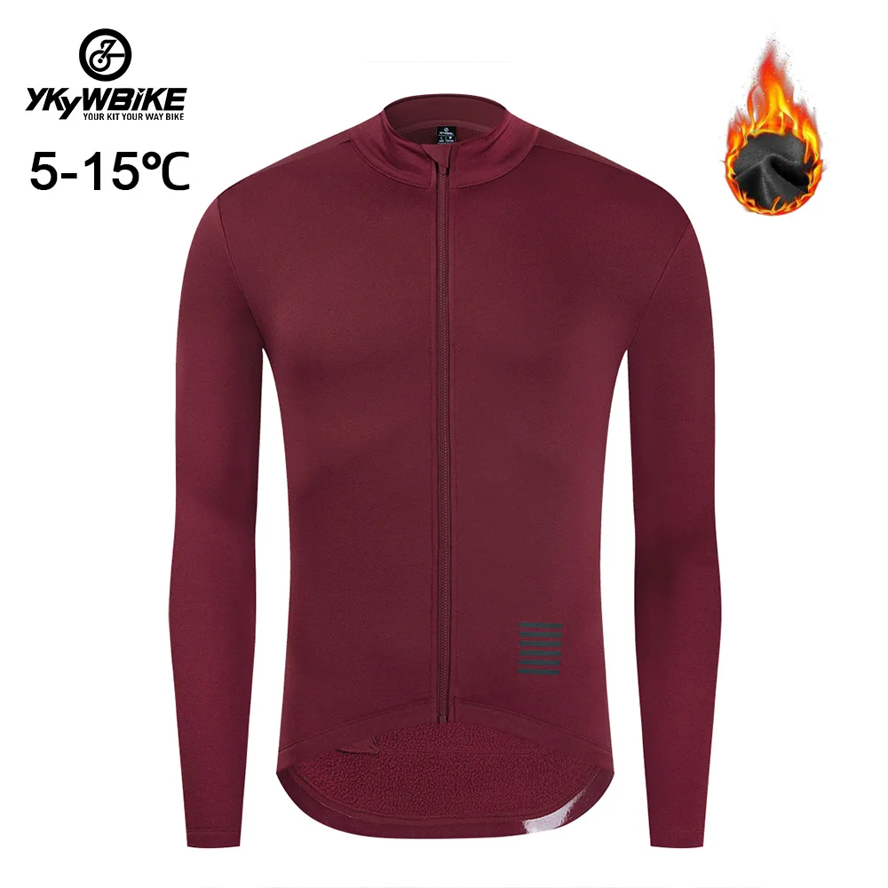Ykyw Herren Pro Herbst Winter Langarm Thermo Fleece Jacke MTB Mann Rad trikot Fahrrad hemden Outdoor Fahrrad Kleidung Mantel – Detail 19