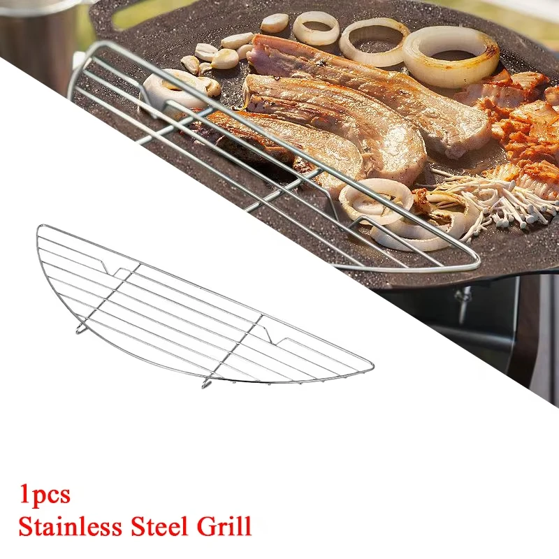 1Pcs BBQ Stainless Steel High Temperature Grill Grat Baking Griddle Anti-scorch Grilling Mesh Steaming Rack For Camping Tools