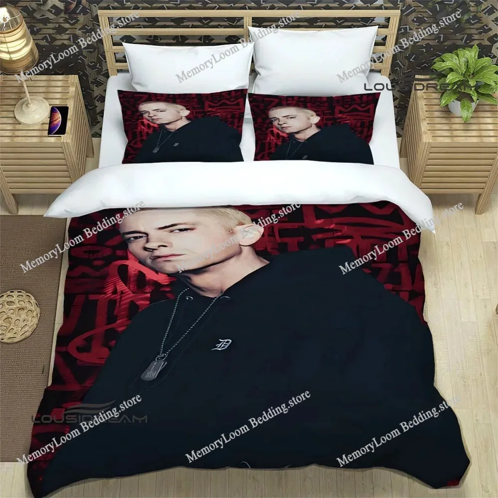 

New Cozy Eminem Bedding Set Single/Twin/Full/Queen/King Size Adult Kid Bedroom Soft-Touch Duvet Cover 3D Print Bed Sheet Set
