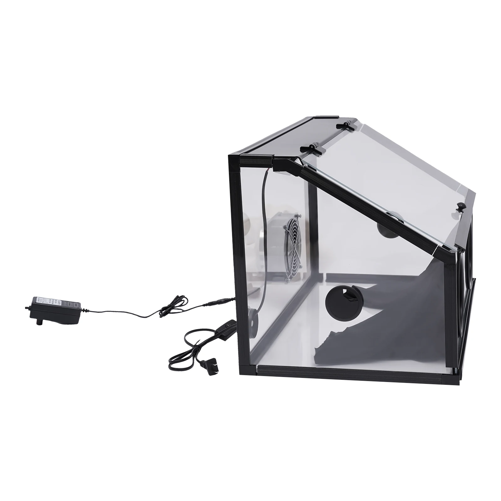 

Fully Enclosed Dust Box, 30W Electric Grinding Table Polisher Dust Box with LED Light and 5500RPM Fan, 2 Holes 3MM Acrylic Cover