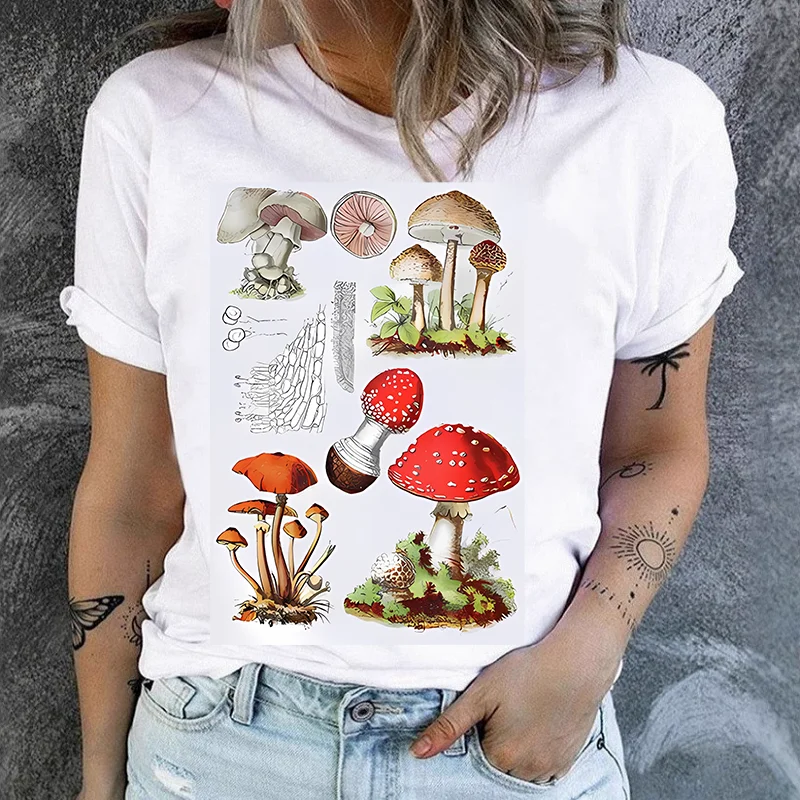 

Summer New Mushroom Cartoon Printed Short Sleeve T-shirt Men's Women's T-shirt Graphic T Shirts Tops Summer polyester fabric
