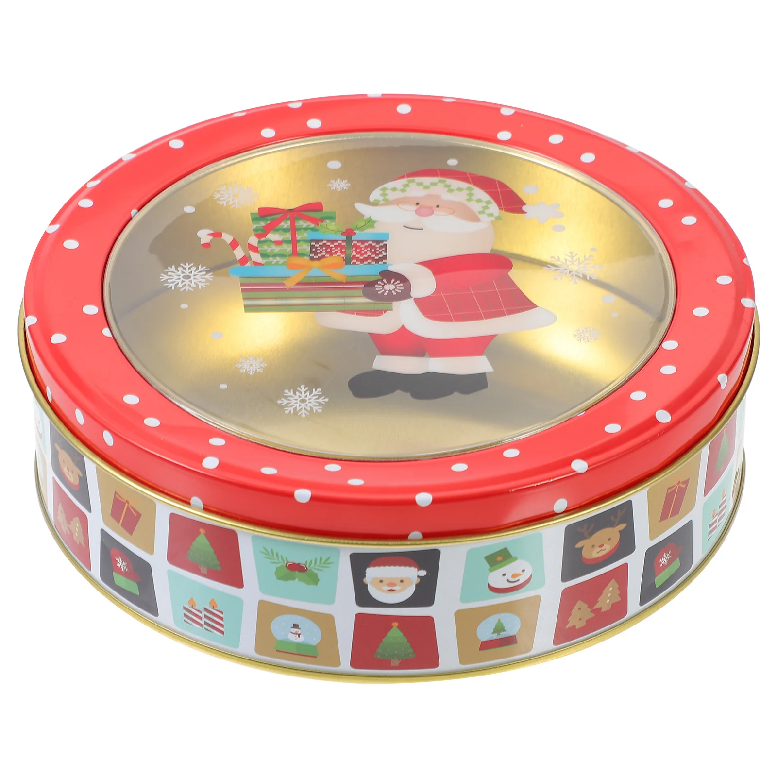 

Christmas Tinplate Cookie Tin Candy Biscuit Box Festive Xmas Party Supplies Storage Container Christmas Cookie Tin