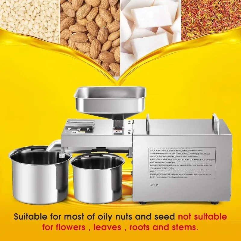 CGOLDENWALL 1500W Commercial Automatic Oil Press Machine Industrial Oil pressing machine Nuts Seeds Oil Presser Pressing Machine