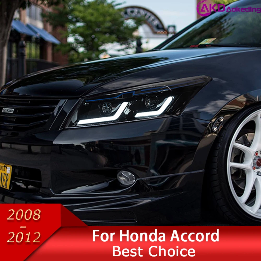 Car Headlights for Honda Accord LED Headlight 2008-2012 Headlights Accord DRL Turn Signal High Beam BMW Style Projector Lens