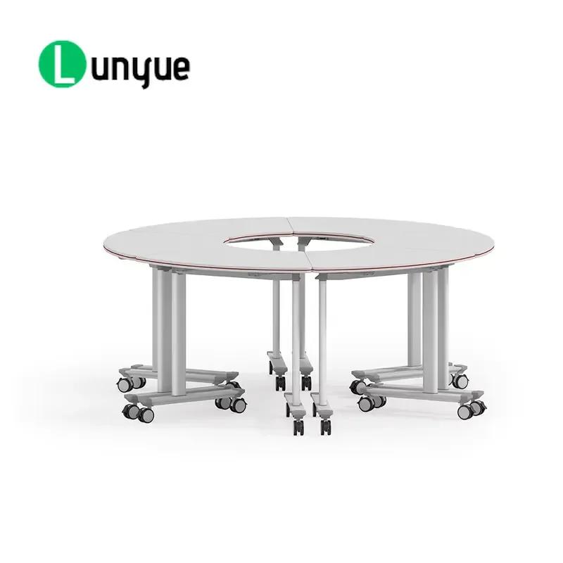 Modern Folding School Desk and Chair Set Spliceable Classroom Furniture Novel Design Reasonable Price for Students Training